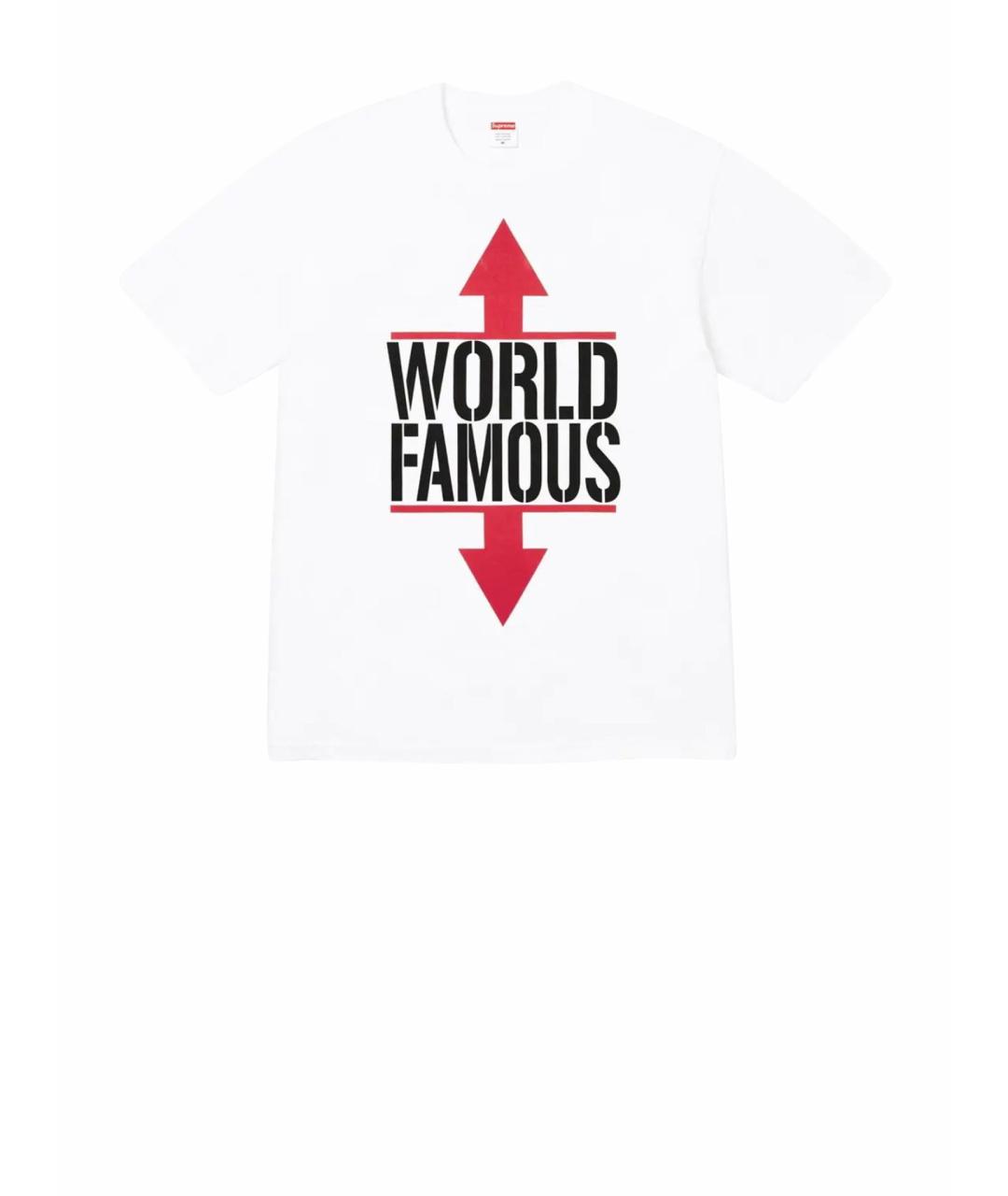 SUPREME Белая хлопковая футболка, фото 1