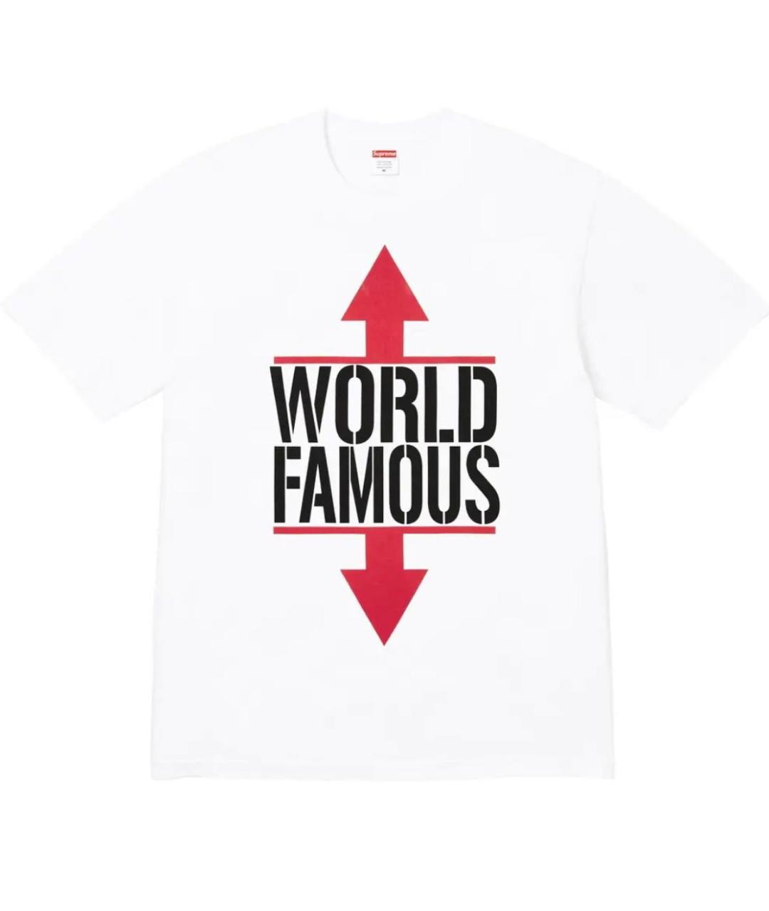 SUPREME Белая хлопковая футболка, фото 7