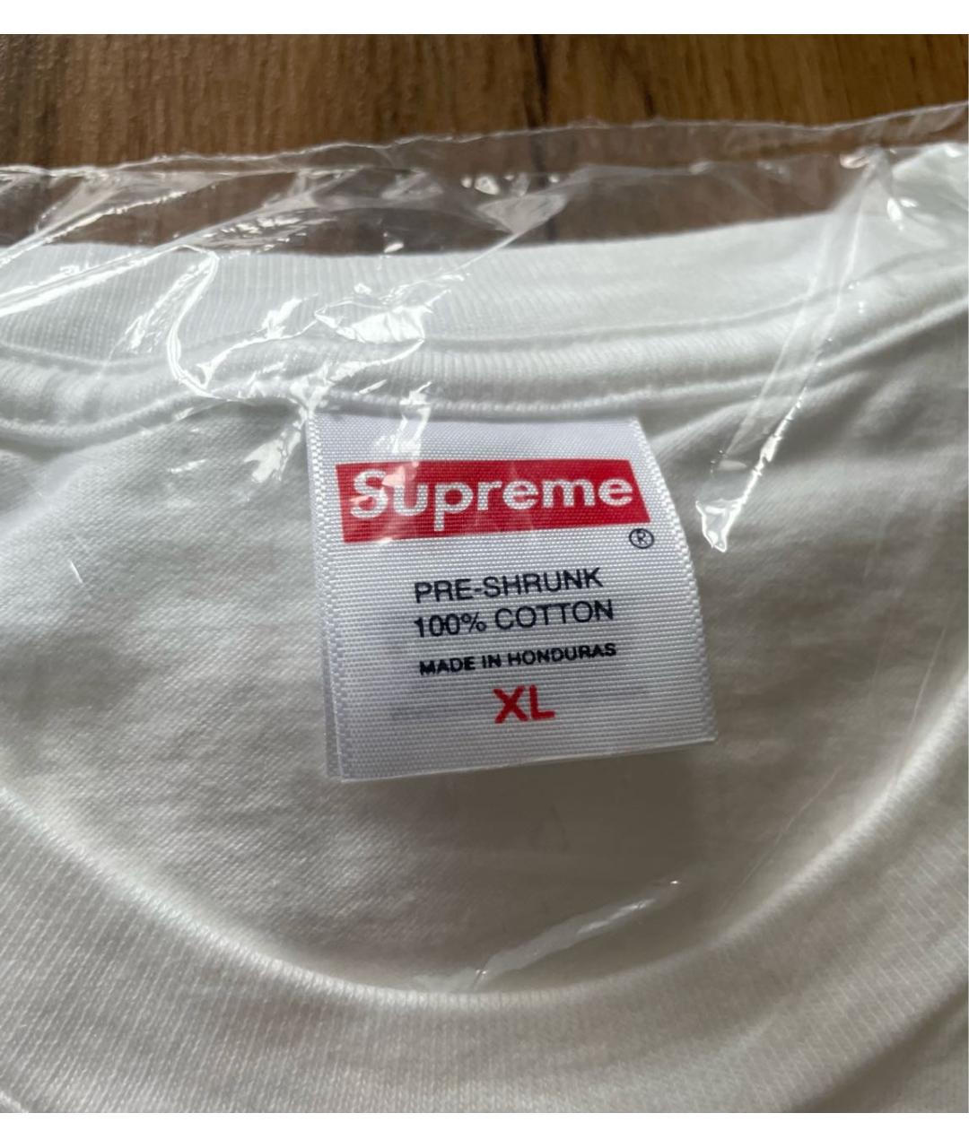 SUPREME Белая хлопковая футболка, фото 5