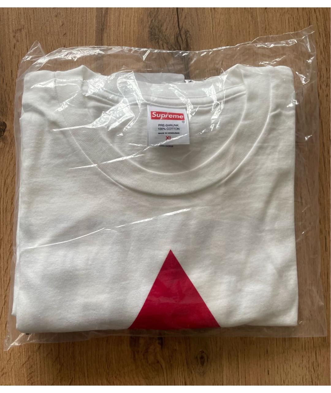 SUPREME Белая хлопковая футболка, фото 3