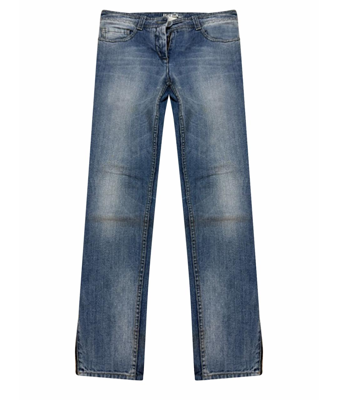 ICEBERG Голубые хлопковые прямые джинсы, фото 1