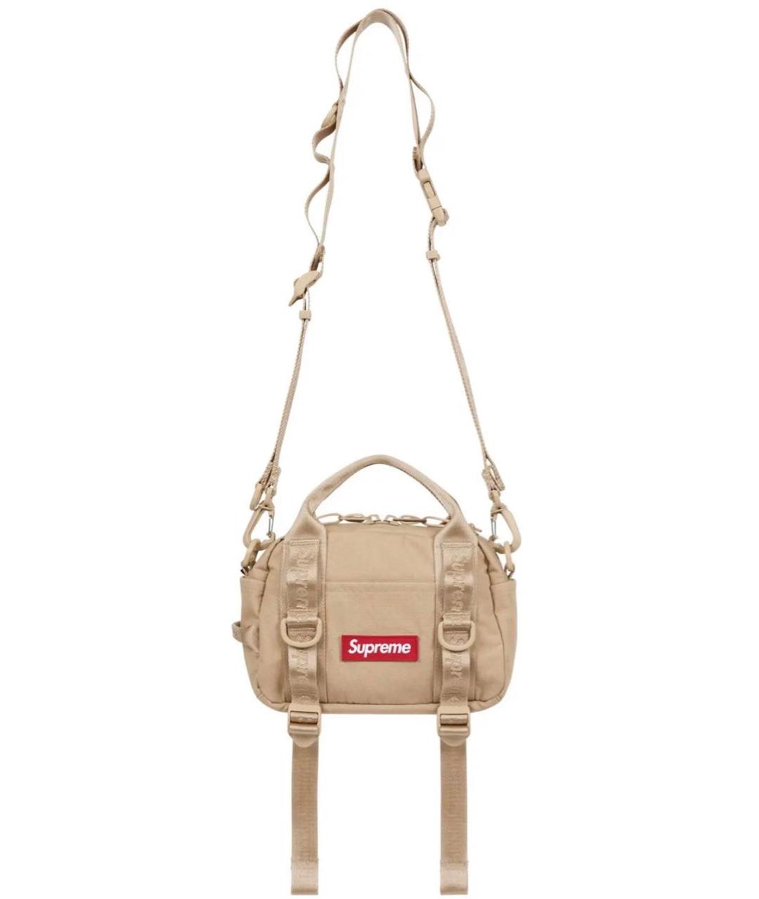 SUPREME Коричневая синтетическая сумка на плечо, фото 6