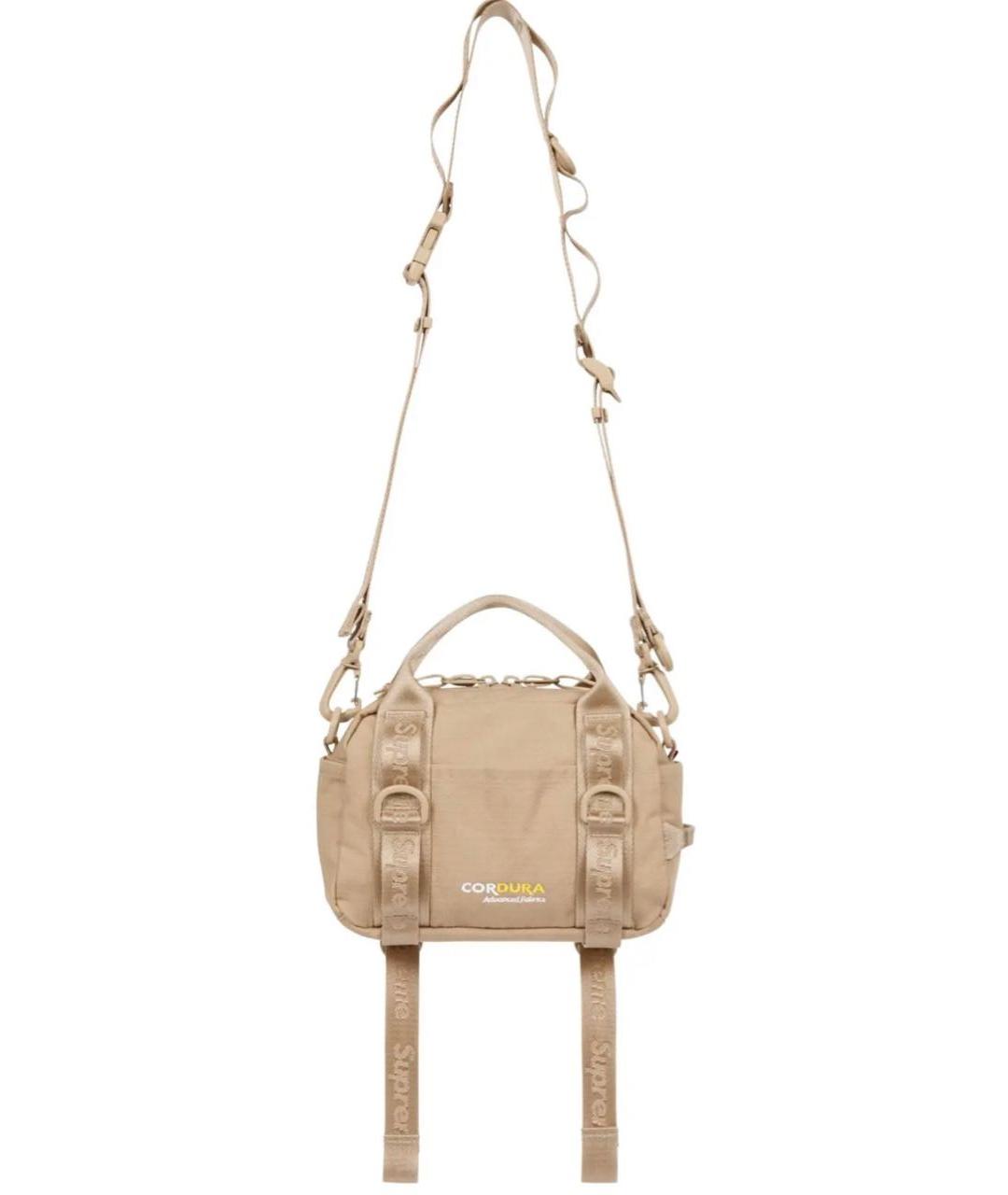 SUPREME Коричневая синтетическая сумка на плечо, фото 2