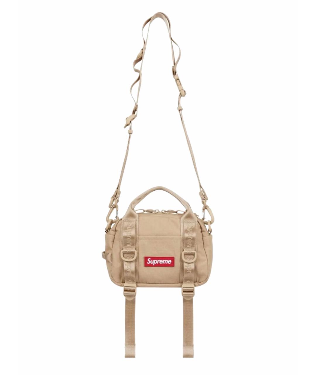 SUPREME Коричневая синтетическая сумка на плечо, фото 1