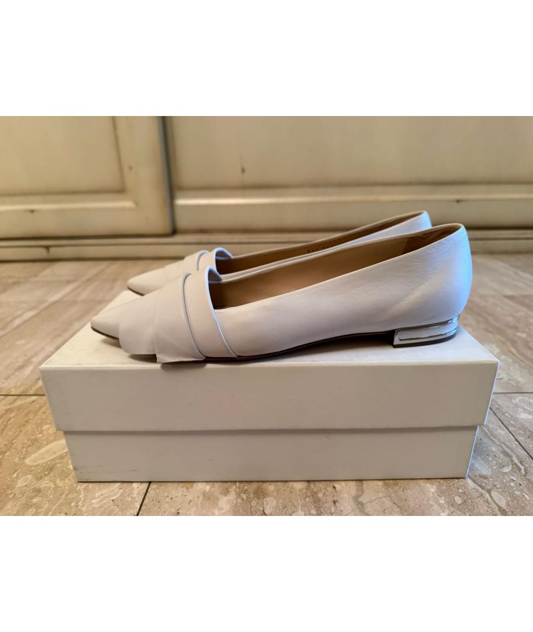 CASADEI Белые кожаные балетки, фото 6