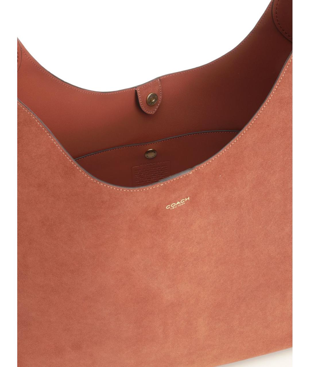 COACH Коричневая кожаная сумка через плечо, фото 4