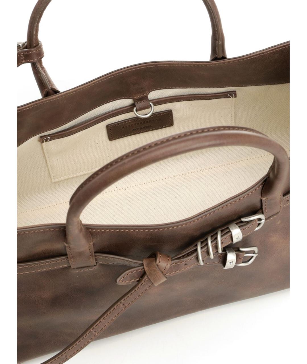 MARGESHERWOOD Коричневая кожаная сумка через плечо, фото 4