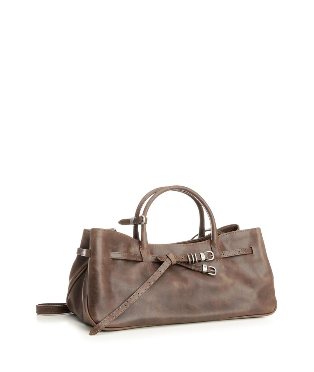 MARGESHERWOOD Коричневая кожаная сумка через плечо, фото 2