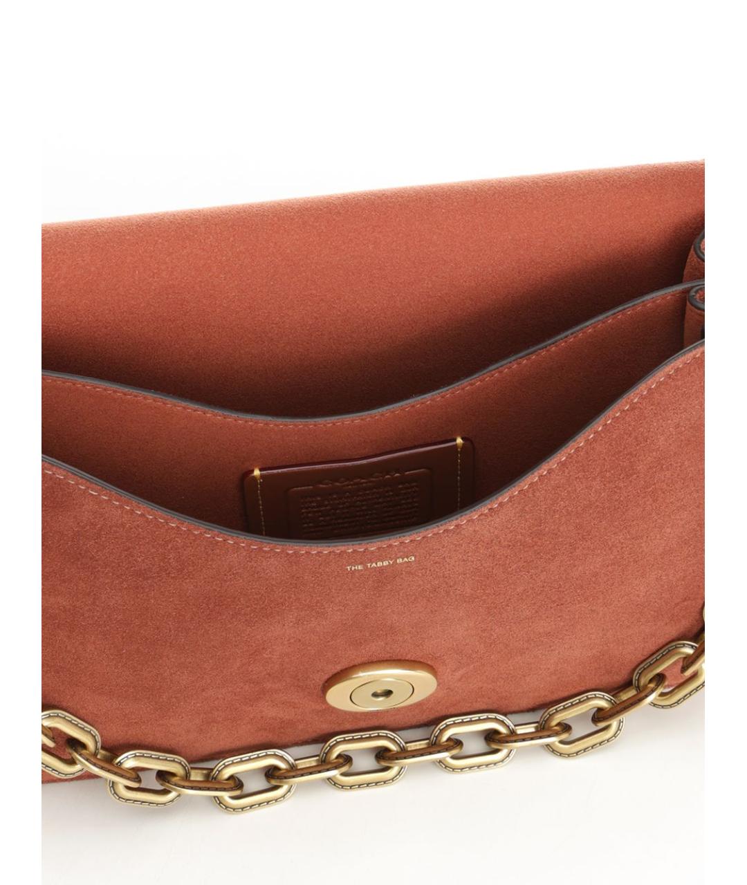 COACH Коричневая кожаная сумка через плечо, фото 4