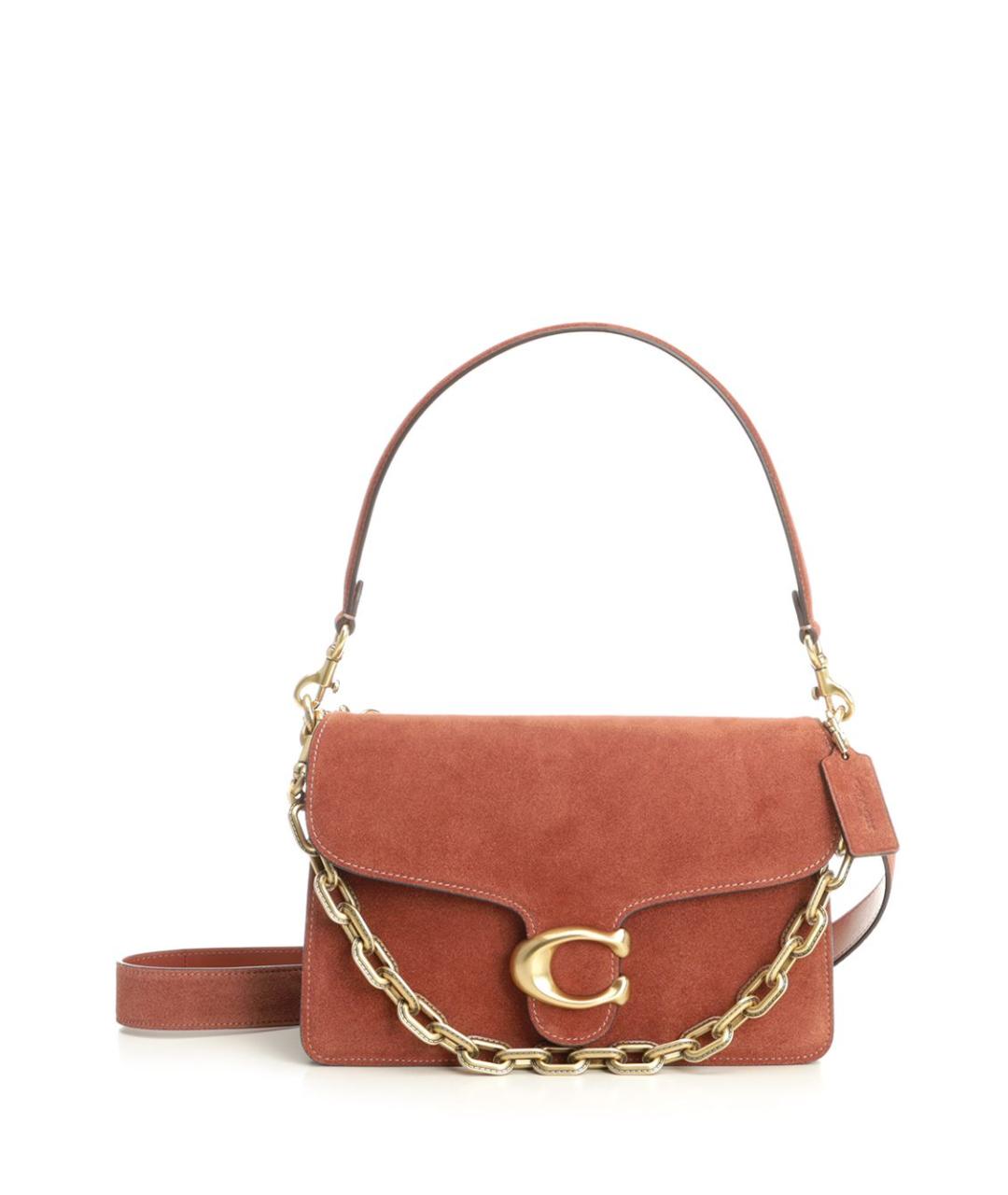 COACH Коричневая кожаная сумка через плечо, фото 1