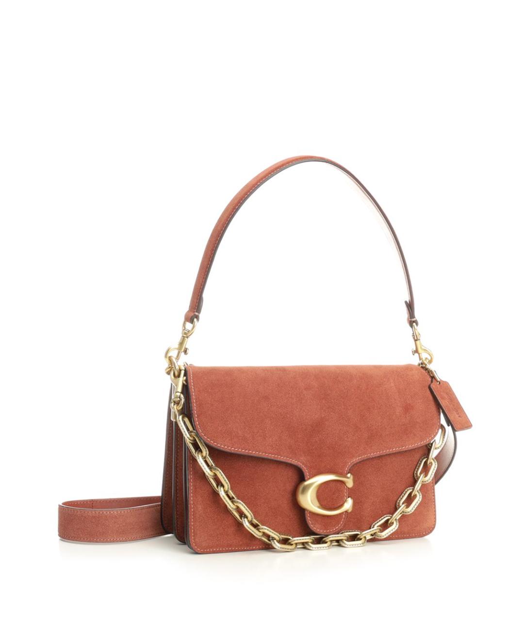 COACH Коричневая кожаная сумка через плечо, фото 2