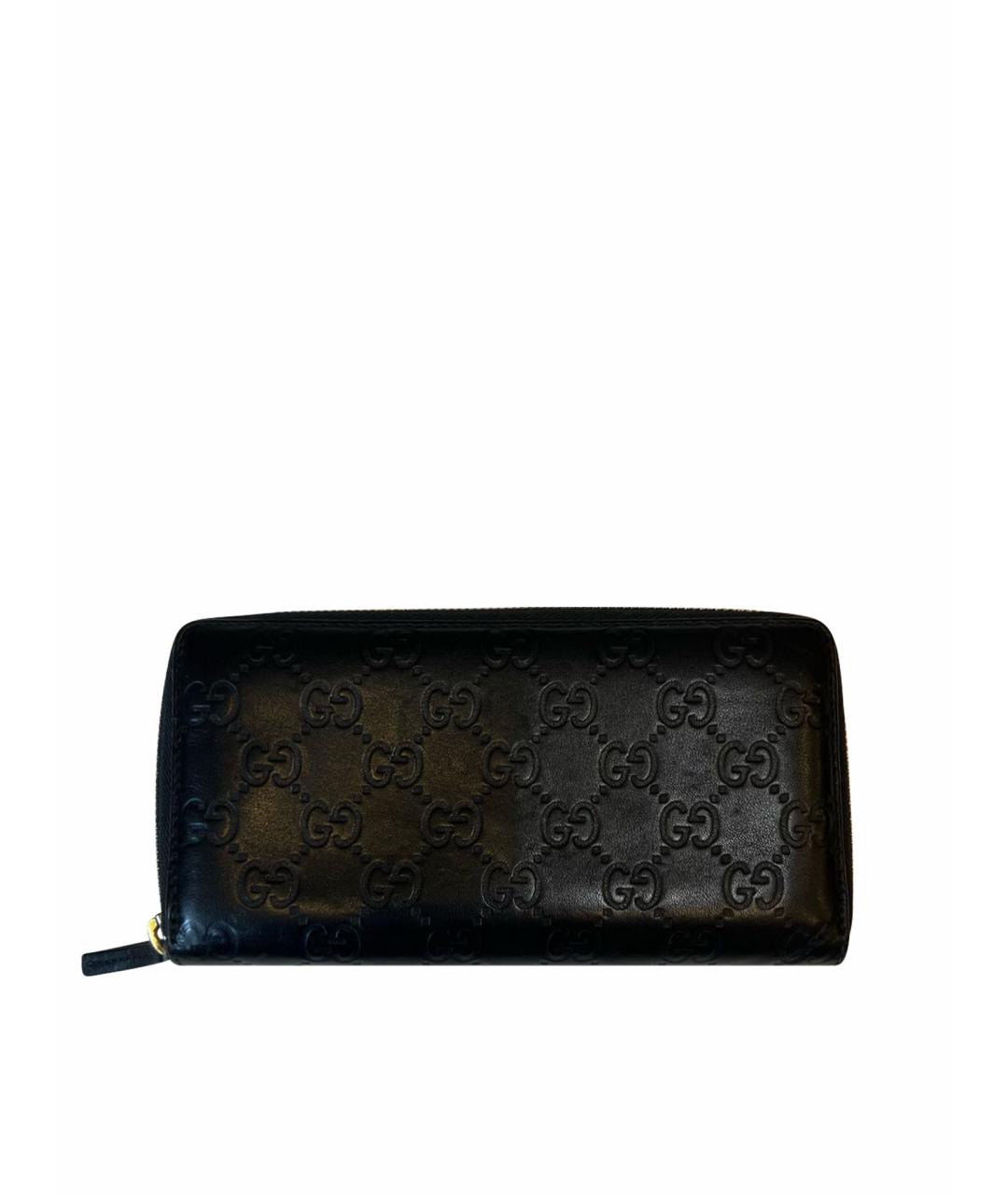 GUCCI Черный кожаный кошелек, фото 1