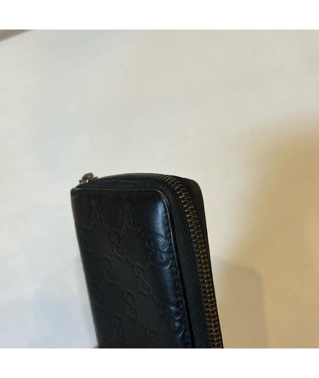GUCCI Черный кожаный кошелек, фото 4