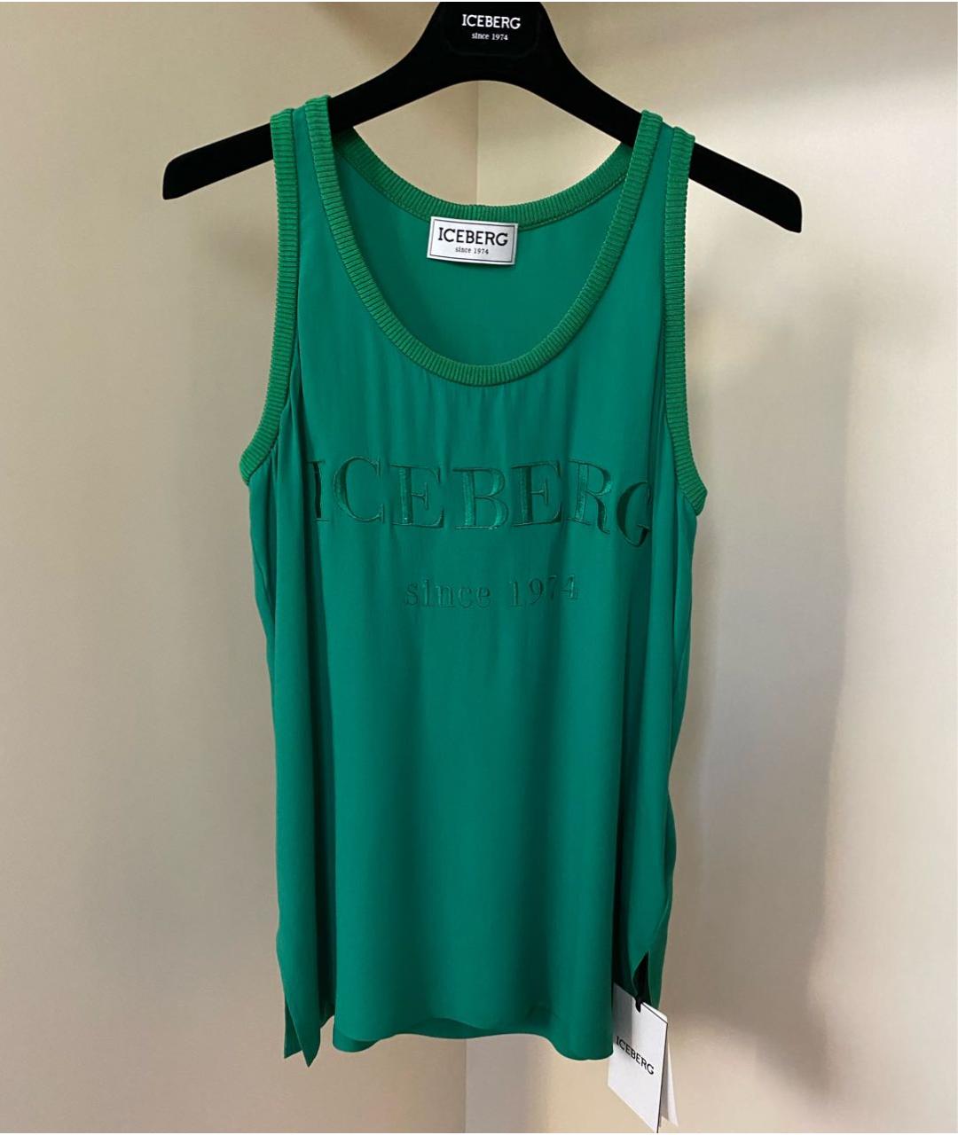 ICEBERG Зеленая майка, фото 5