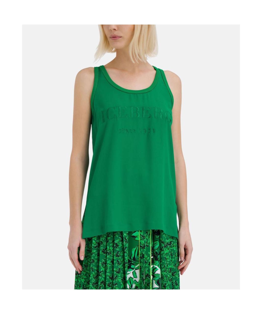 ICEBERG Зеленая майка, фото 3
