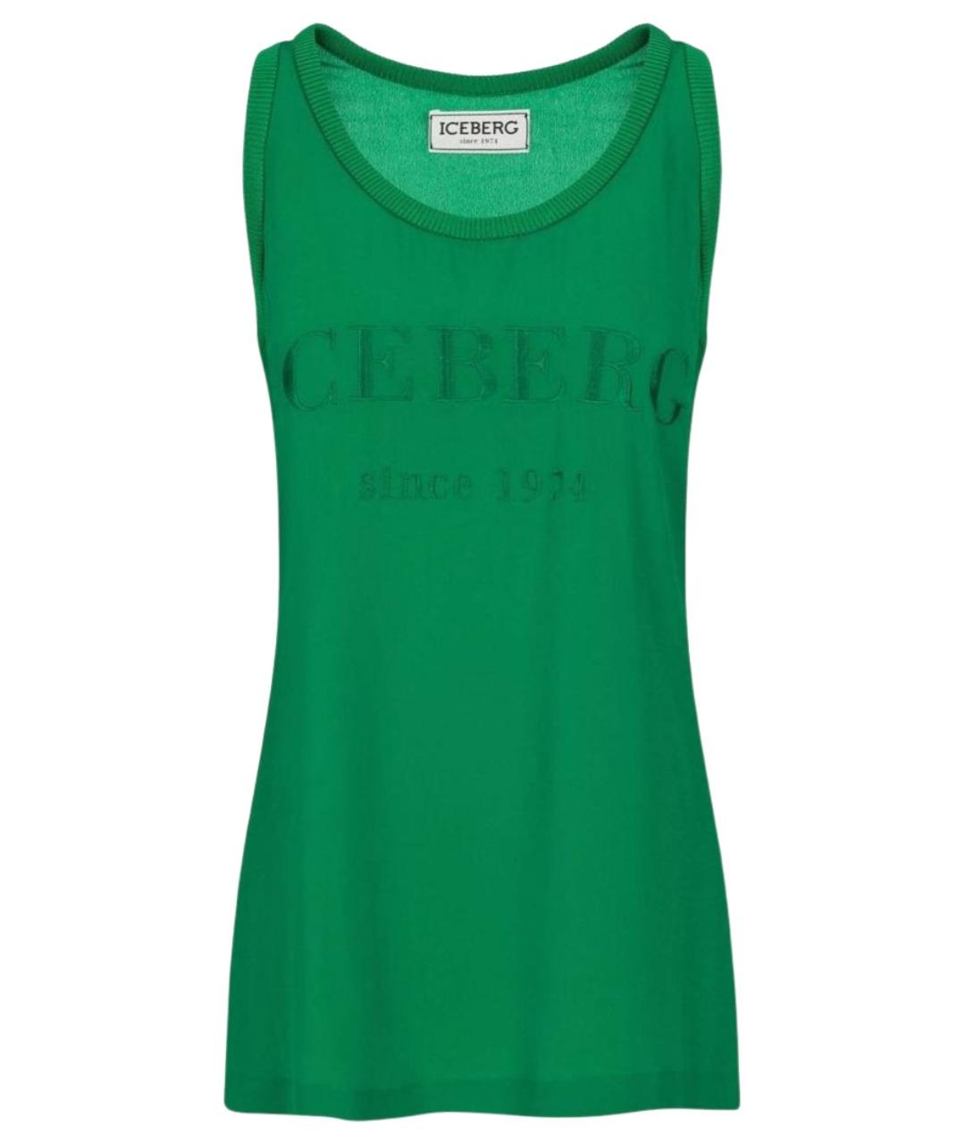 ICEBERG Зеленая майка, фото 1