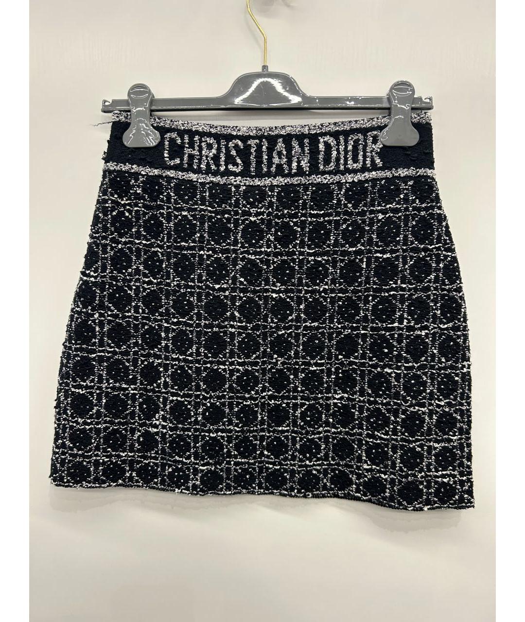 CHRISTIAN DIOR Черная хлопковая юбка мини, фото 2