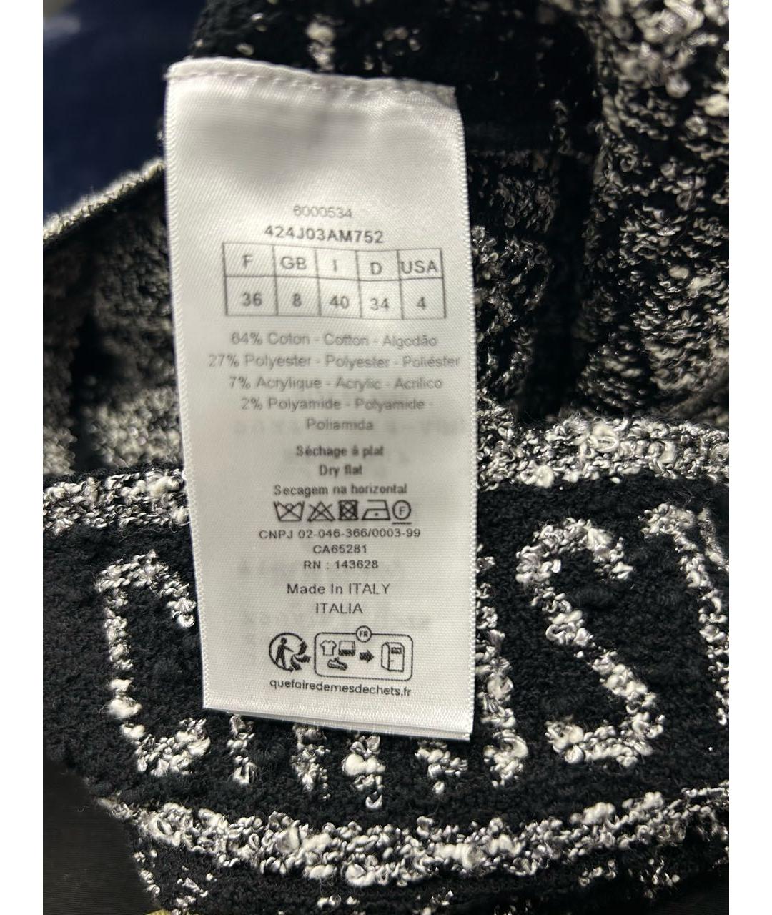 CHRISTIAN DIOR Черная хлопковая юбка мини, фото 5