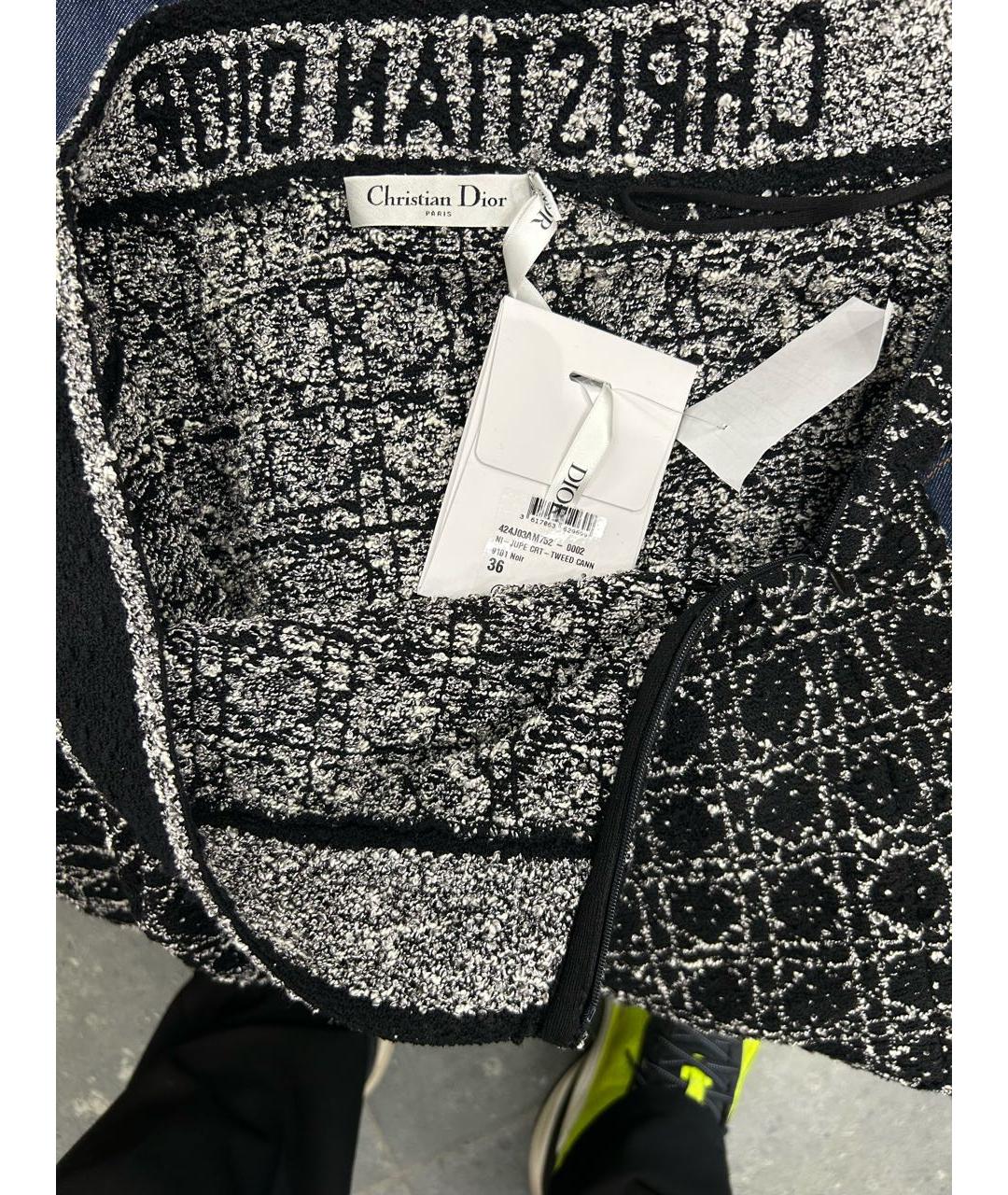 CHRISTIAN DIOR Черная хлопковая юбка мини, фото 7