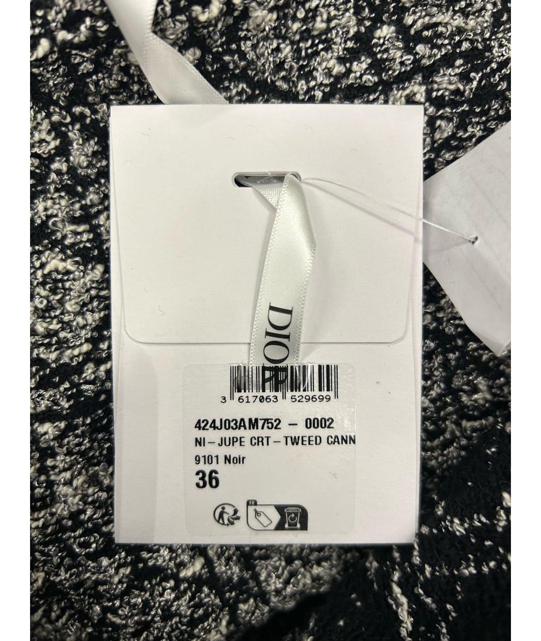 CHRISTIAN DIOR Черная хлопковая юбка мини, фото 6