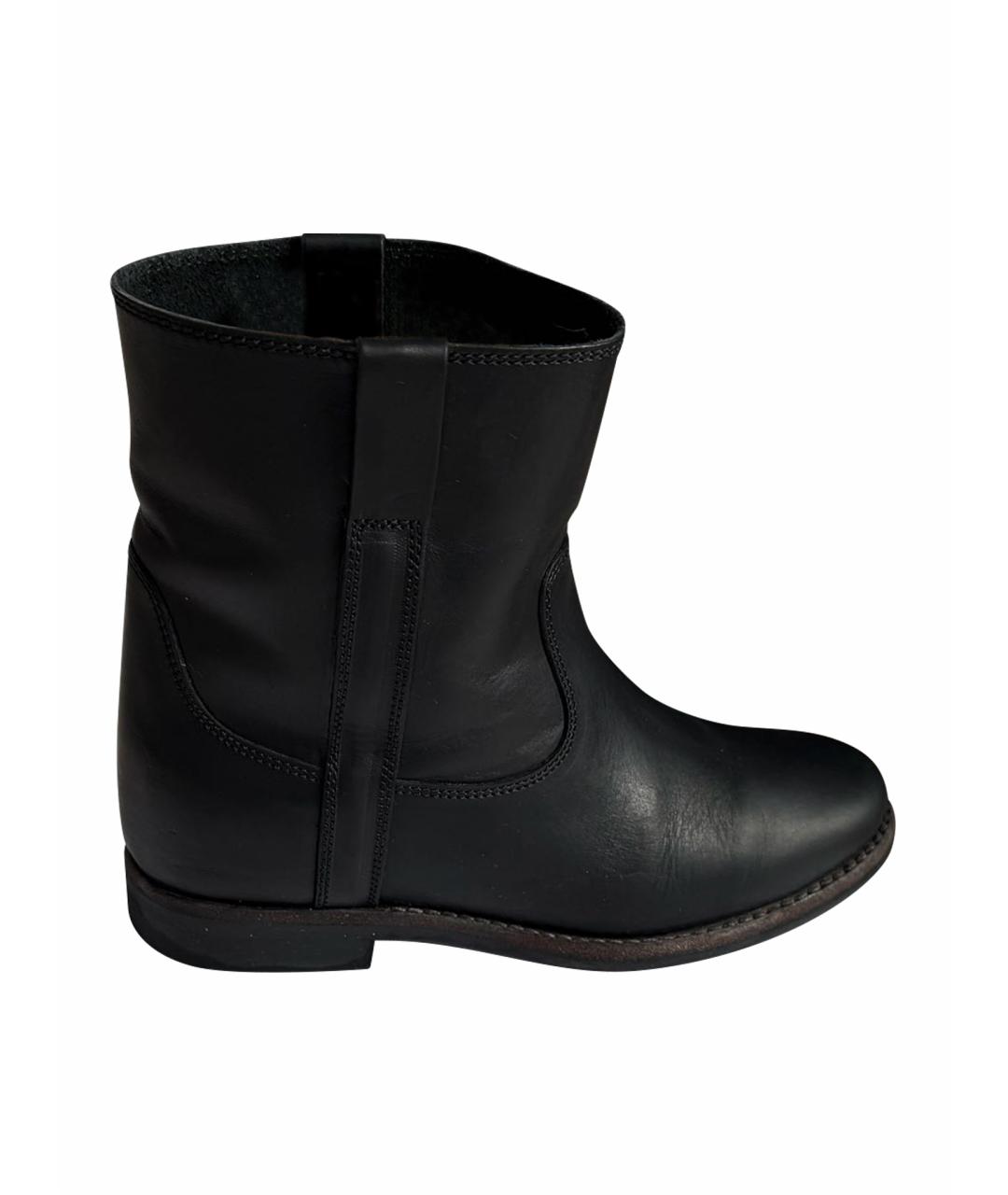 ISABEL MARANT Черные кожаные полусапоги, фото 1