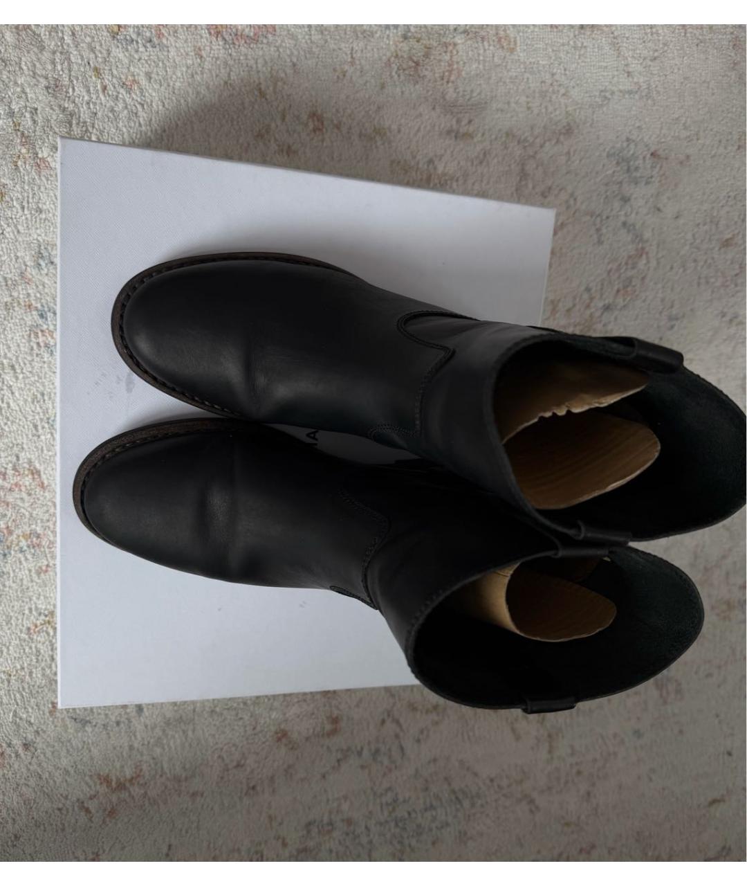 ISABEL MARANT Черные кожаные полусапоги, фото 3
