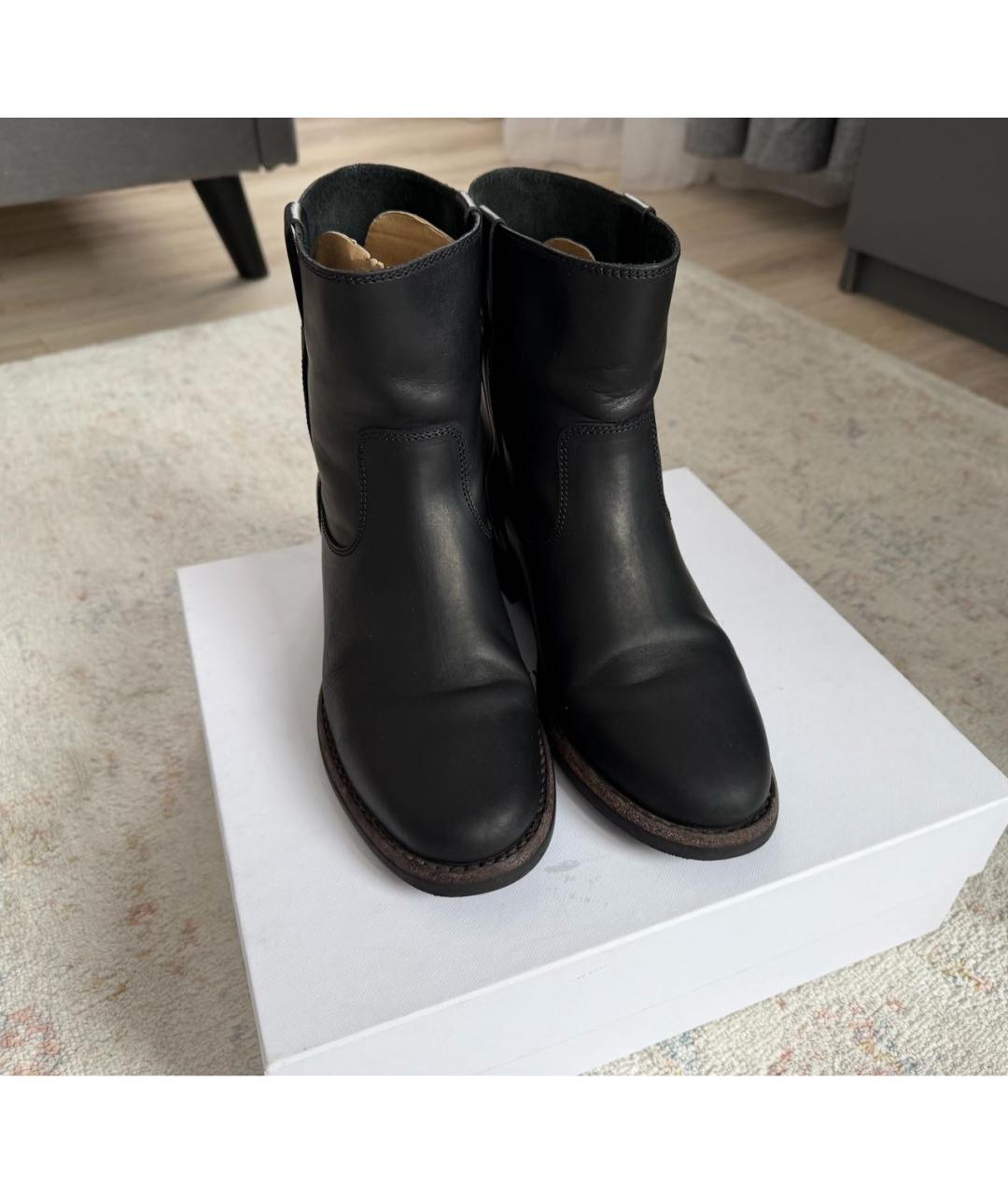 ISABEL MARANT Черные кожаные полусапоги, фото 2