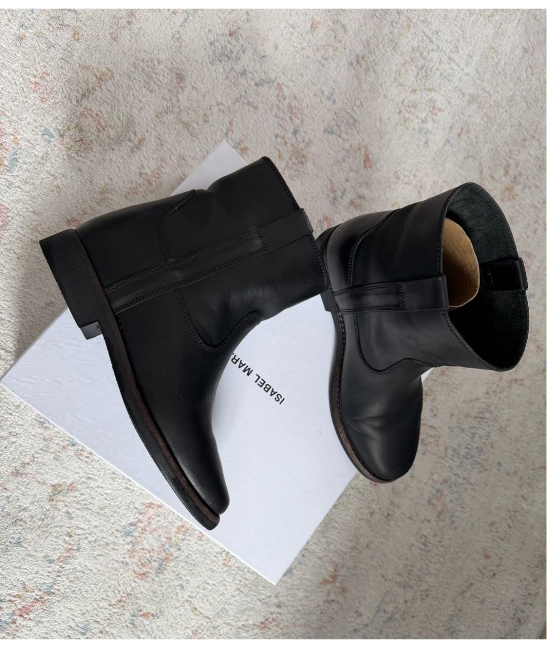 ISABEL MARANT Черные кожаные полусапоги, фото 6