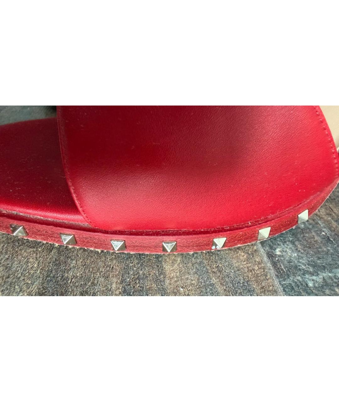 VALENTINO Красные кожаные босоножки, фото 8