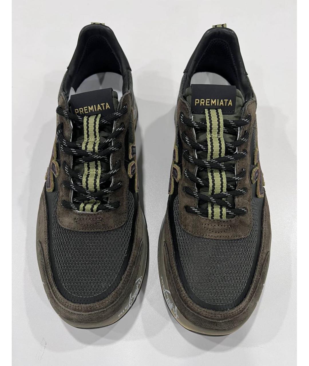 PREMIATA Хаки текстильные низкие кроссовки / кеды, фото 3