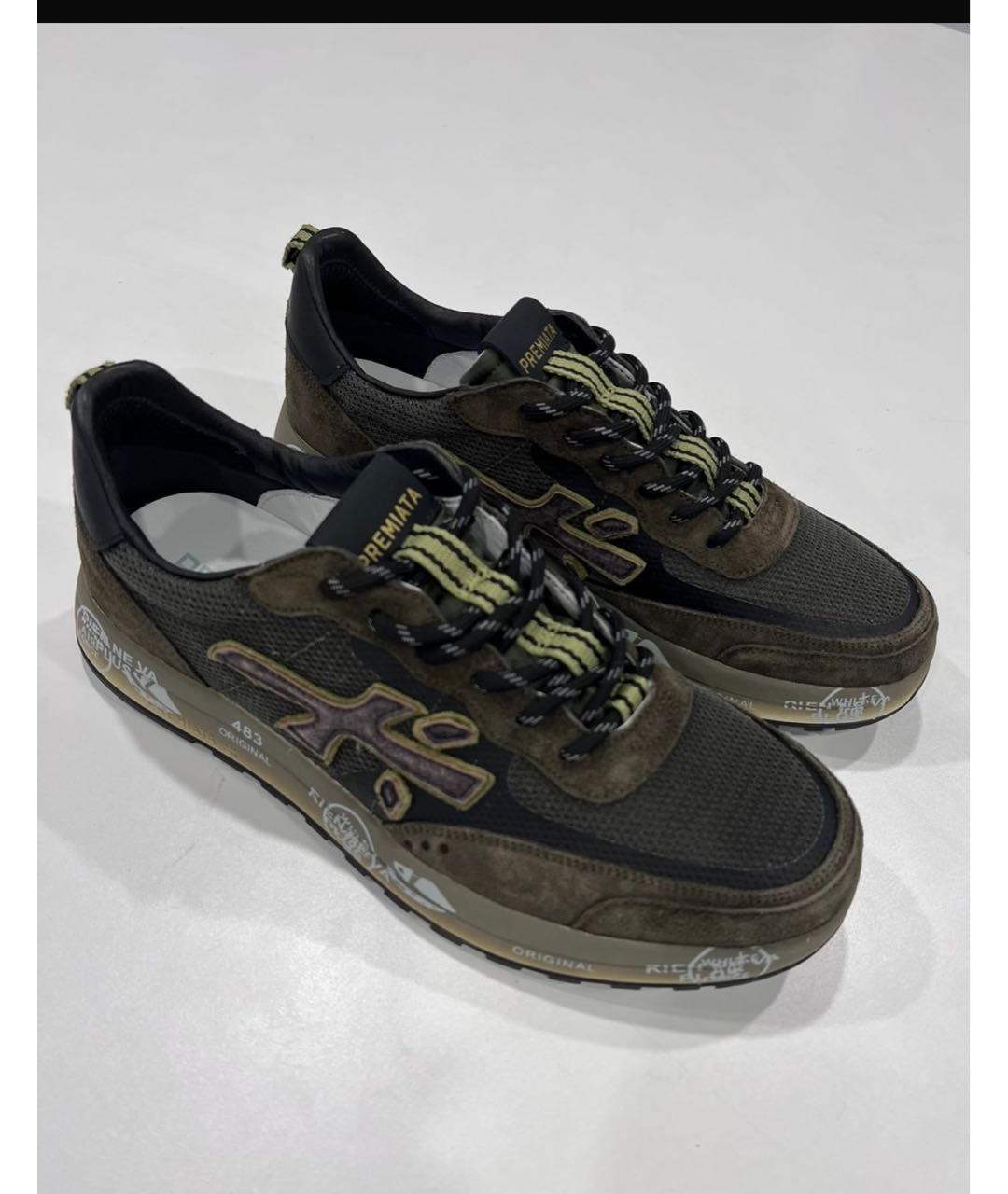 PREMIATA Хаки текстильные низкие кроссовки / кеды, фото 2