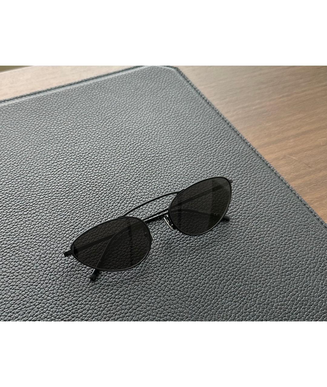 SAINT LAURENT Черные металлические солнцезащитные очки, фото 5