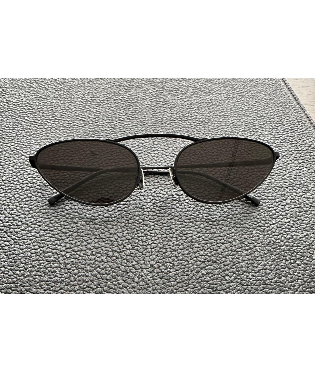 SAINT LAURENT Черные металлические солнцезащитные очки, фото 6