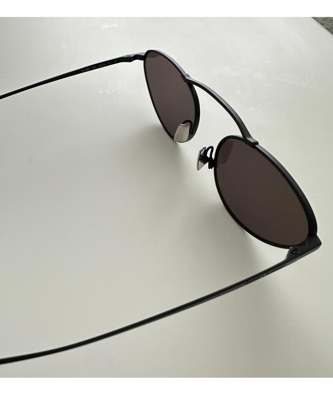 SAINT LAURENT Черные металлические солнцезащитные очки, фото 2