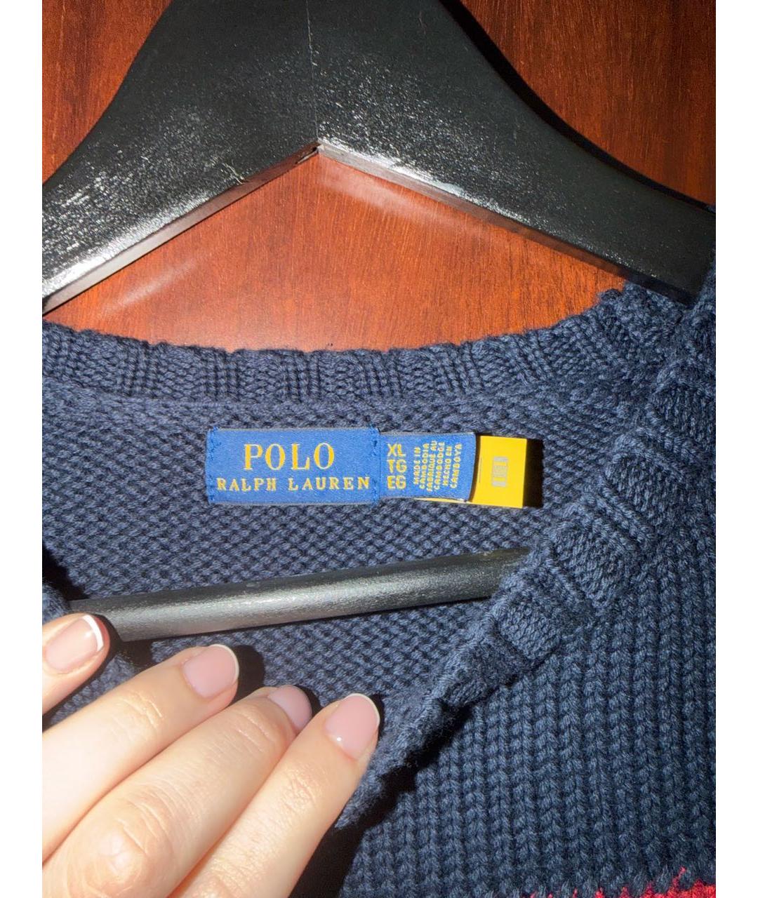 POLO RALPH LAUREN Темно-синий шерстяной джемпер / свитер, фото 3