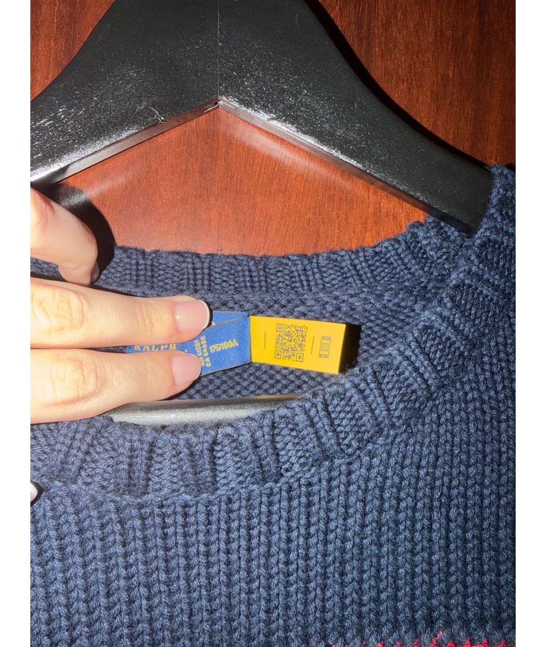 POLO RALPH LAUREN Темно-синий шерстяной джемпер / свитер, фото 4