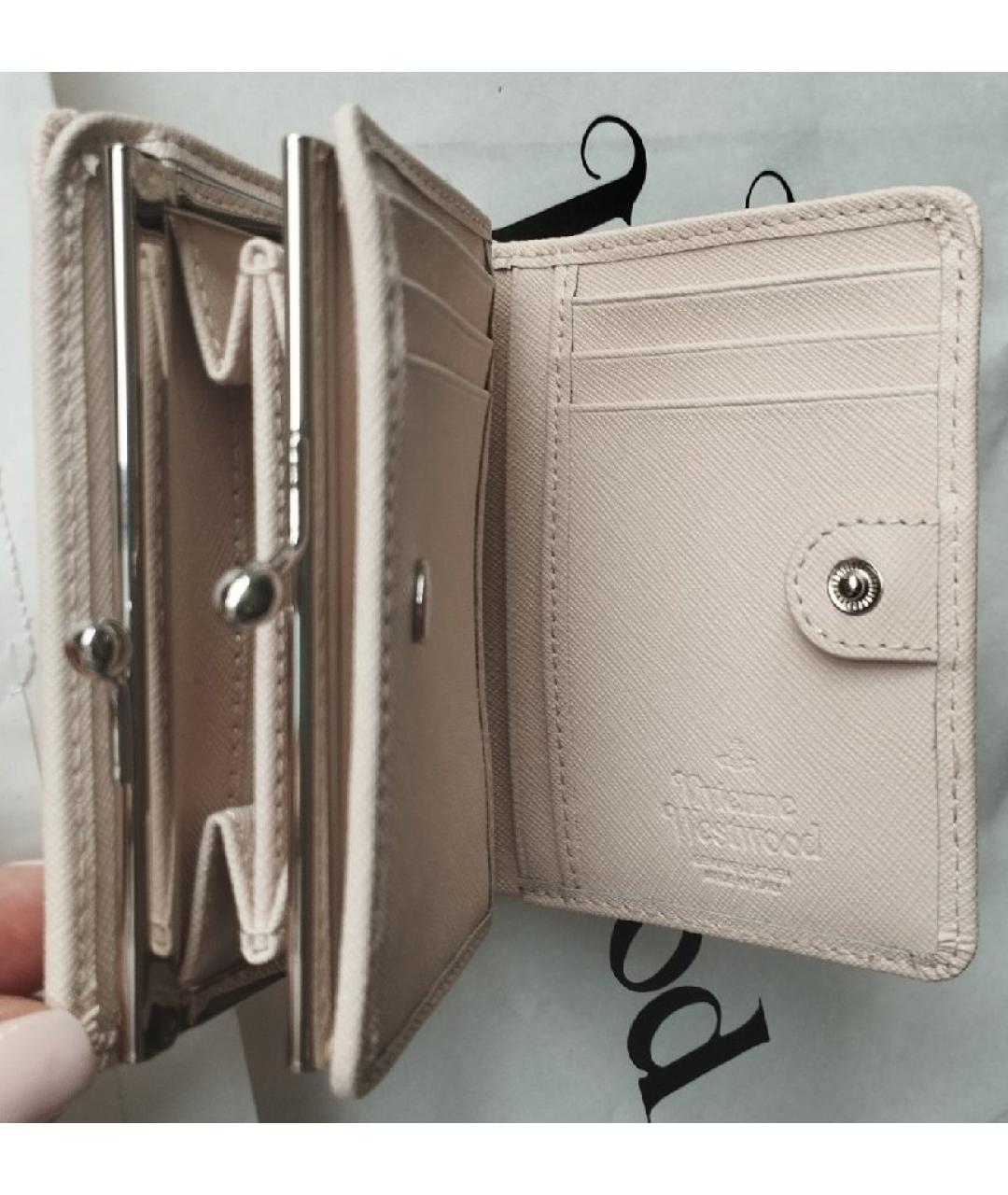 VIVIENNE WESTWOOD Бежевый кожаный кошелек, фото 3