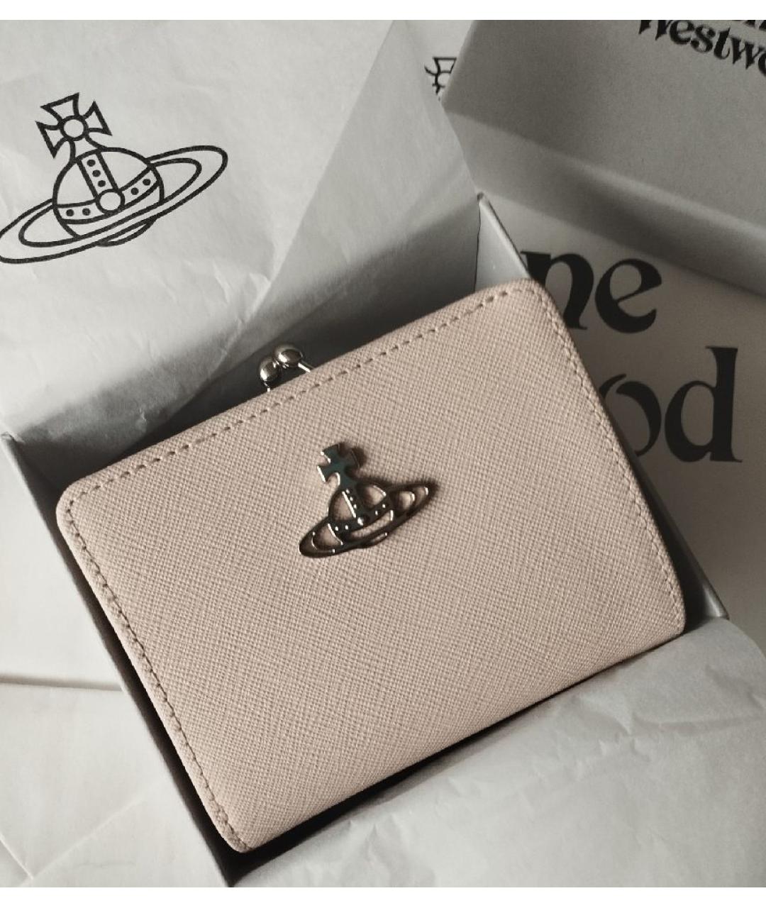 VIVIENNE WESTWOOD Бежевый кожаный кошелек, фото 2