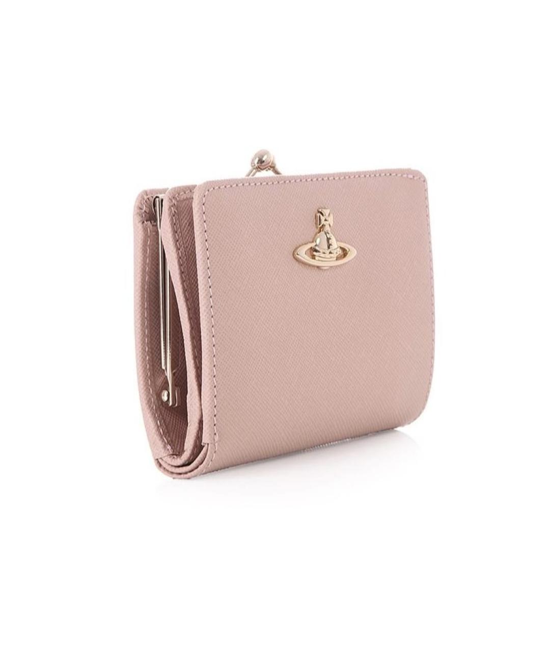 VIVIENNE WESTWOOD Бежевый кожаный кошелек, фото 5