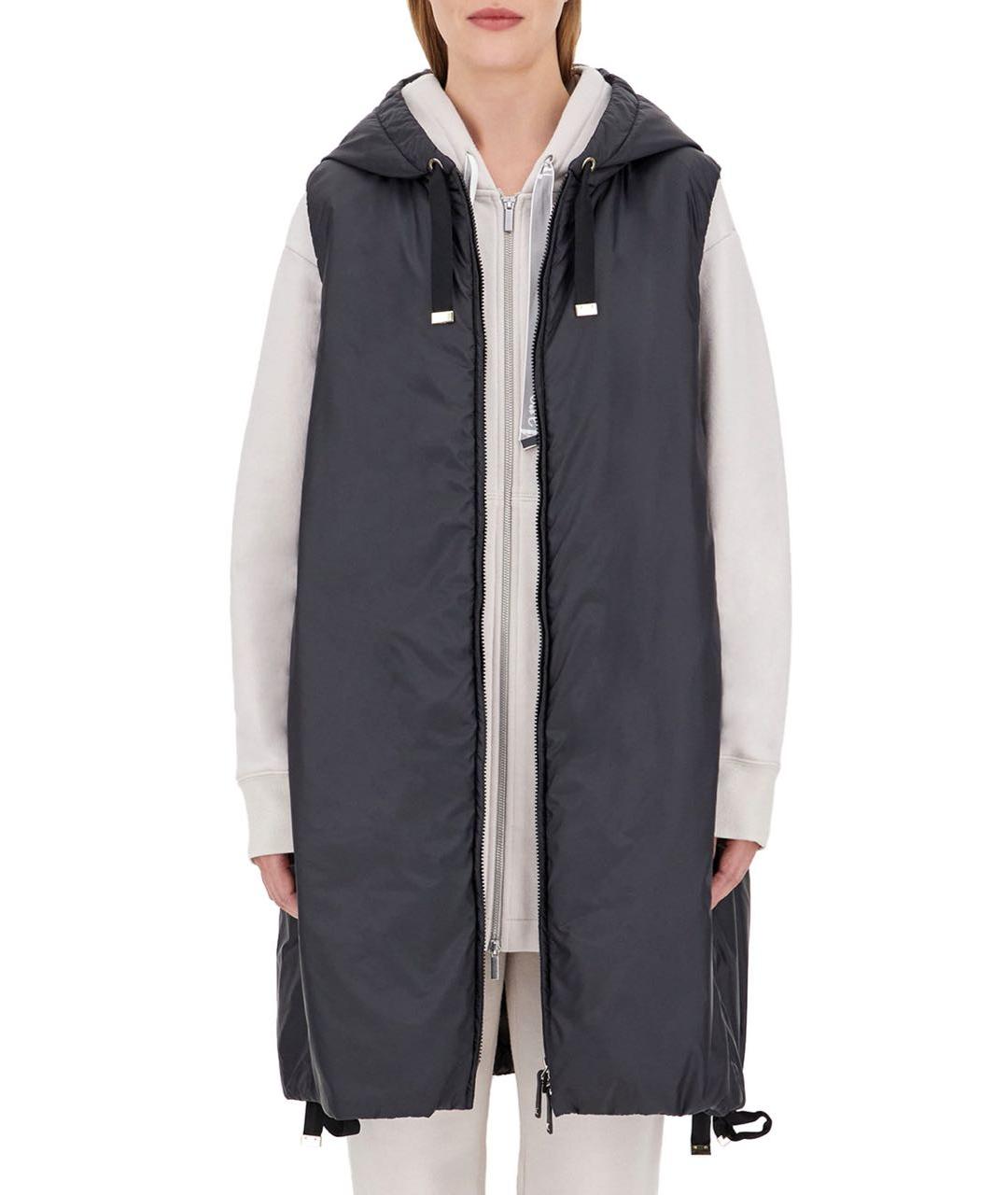 MAX MARA THE CUBE Черный полиэстеровый жилет, фото 2