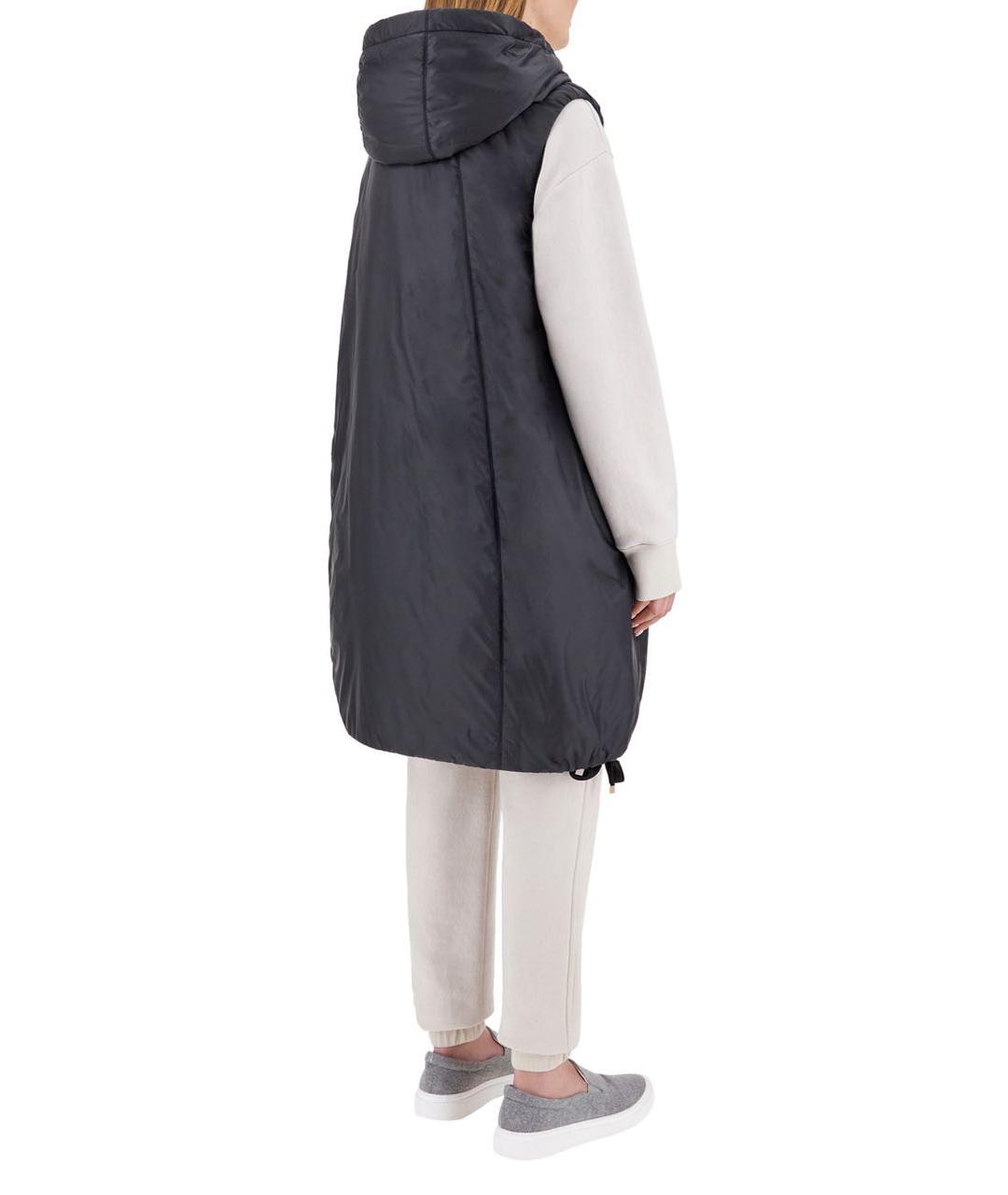 MAX MARA THE CUBE Черный полиэстеровый жилет, фото 3