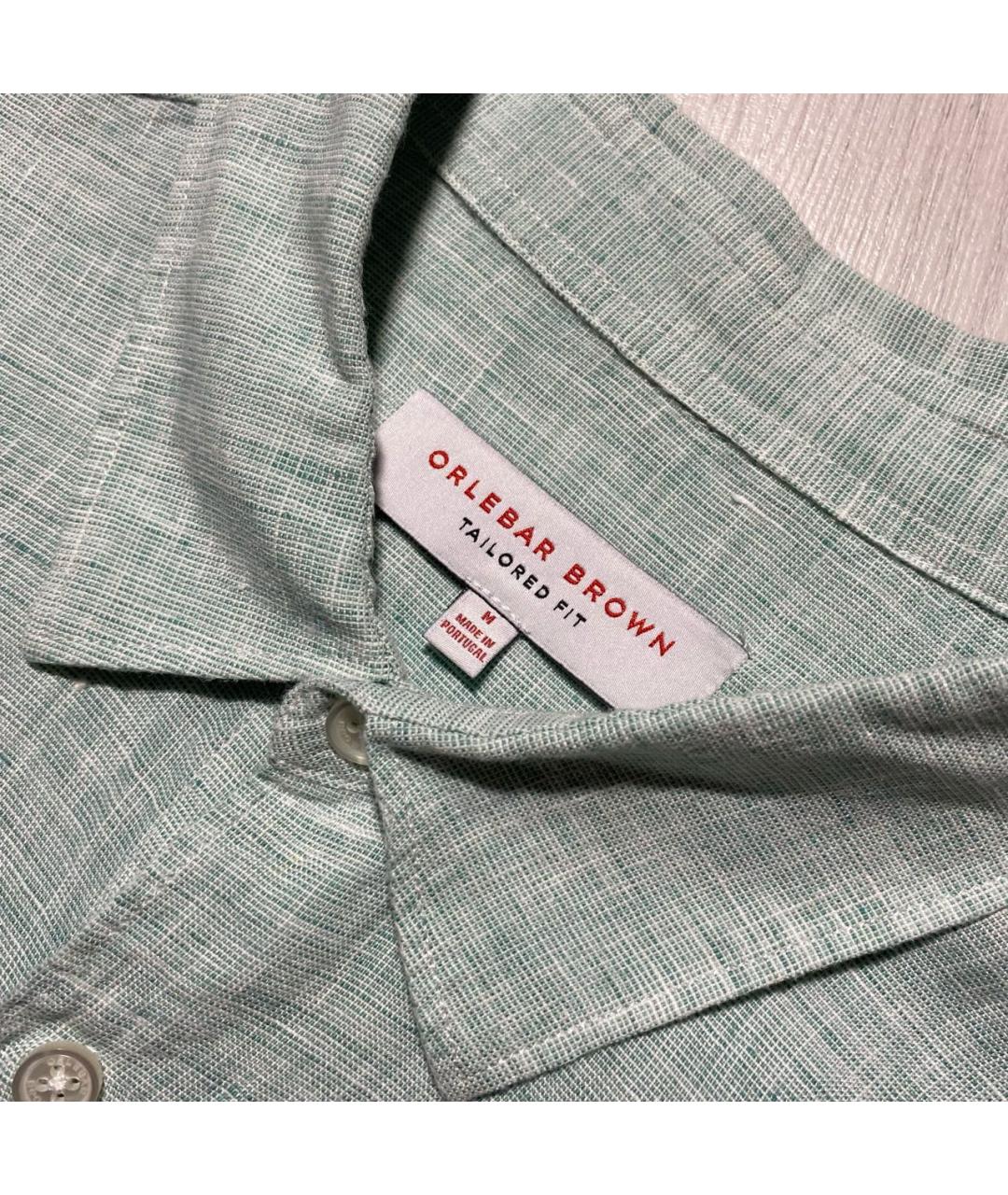 ORLEBAR BROWN Зеленая льняная кэжуал рубашка, фото 4