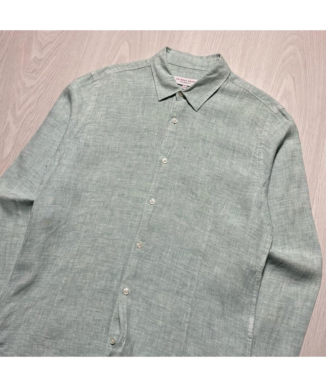 ORLEBAR BROWN Зеленая льняная кэжуал рубашка, фото 2