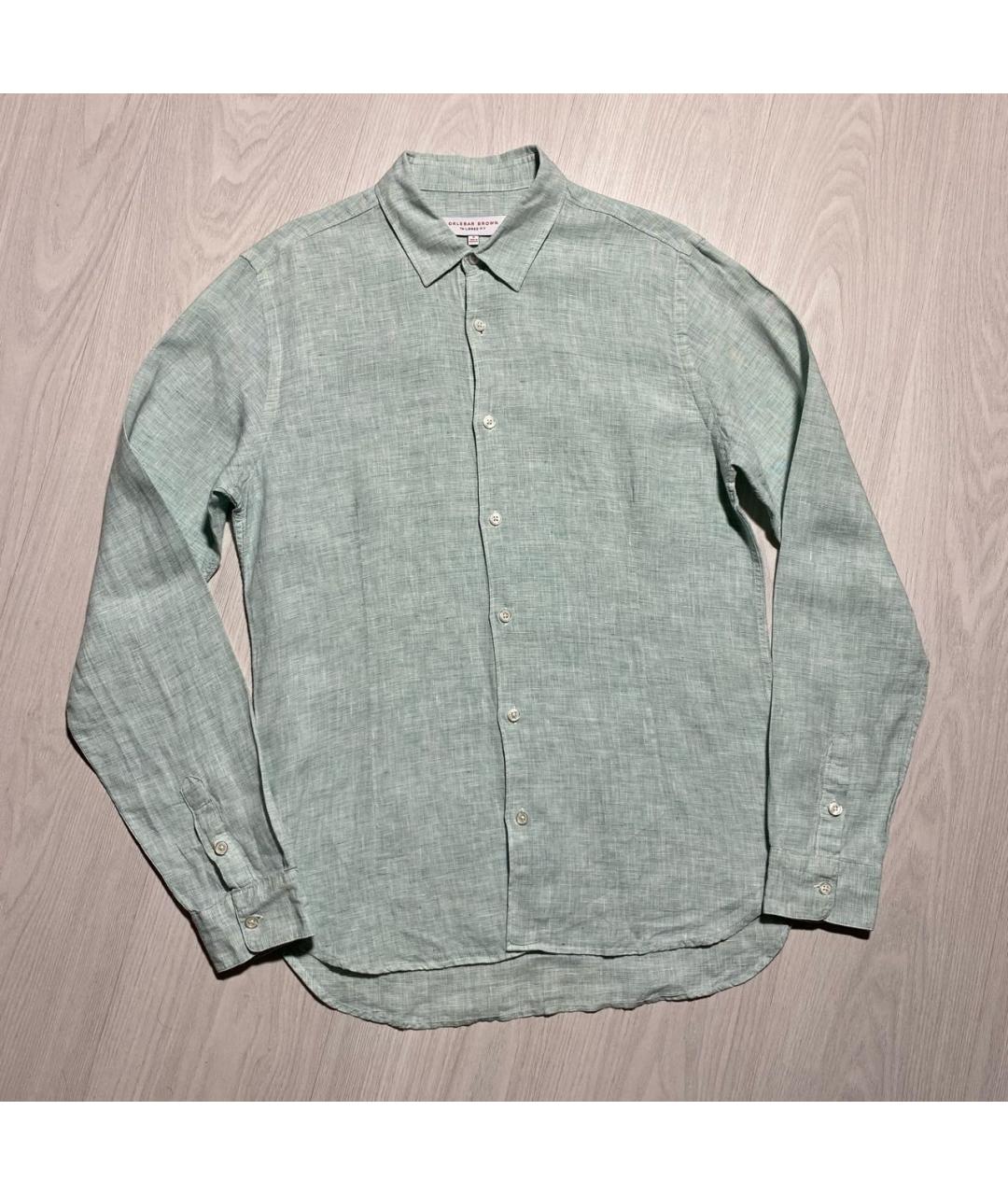 ORLEBAR BROWN Зеленая льняная кэжуал рубашка, фото 5