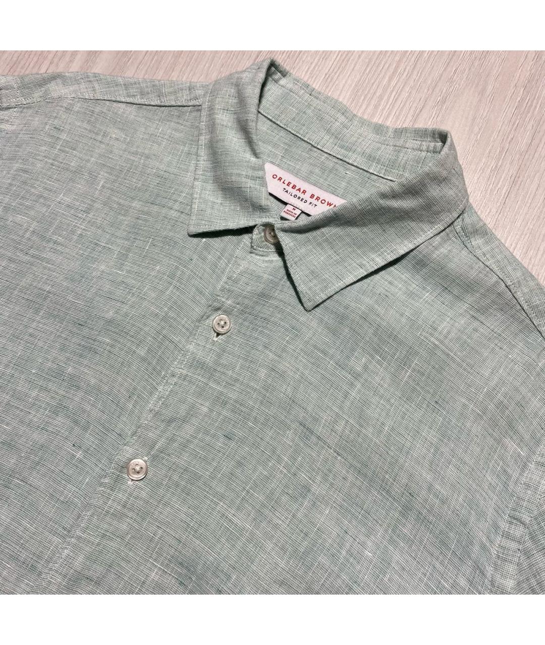 ORLEBAR BROWN Зеленая льняная кэжуал рубашка, фото 3
