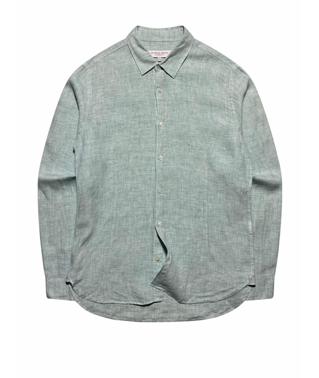 ORLEBAR BROWN Зеленая льняная кэжуал рубашка, фото 1