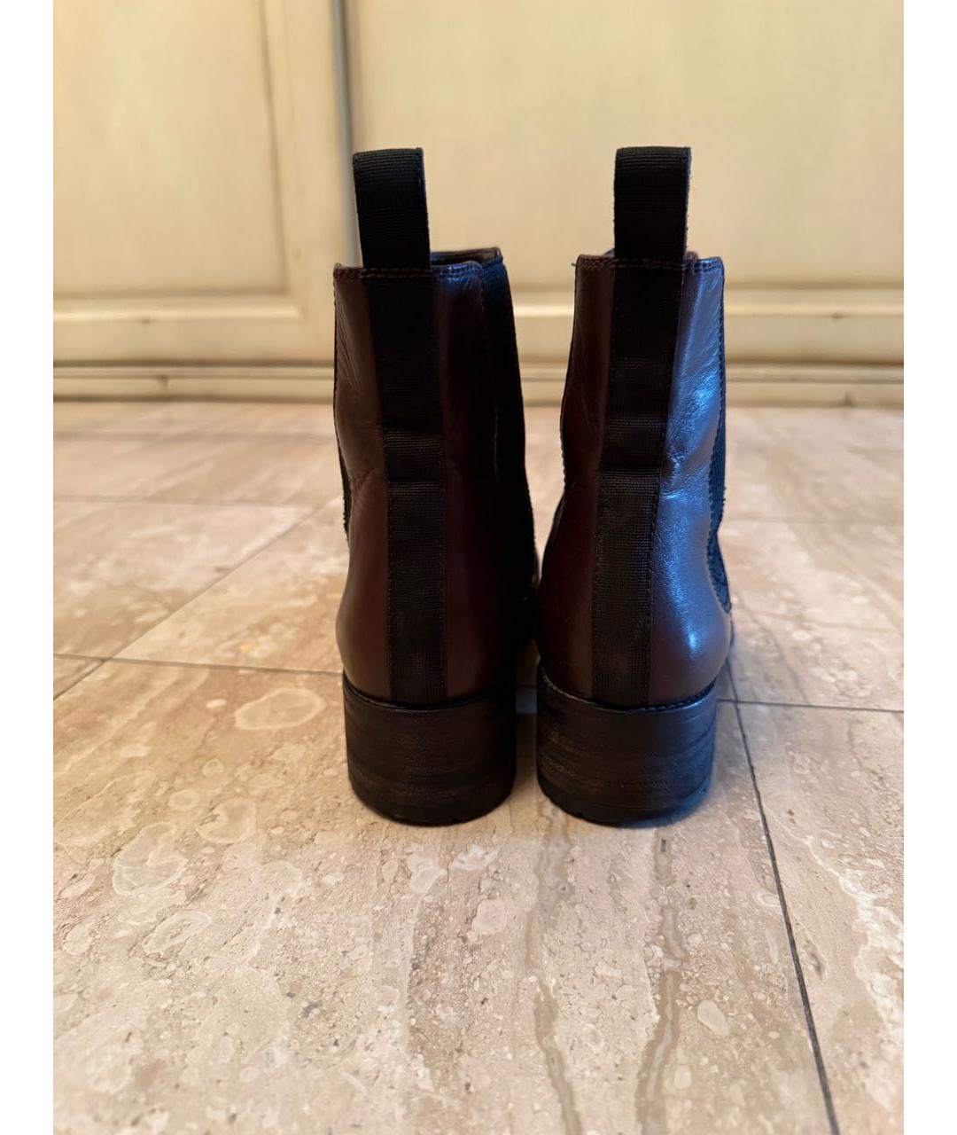 CHANEL Коричневые кожаные ботинки, фото 4