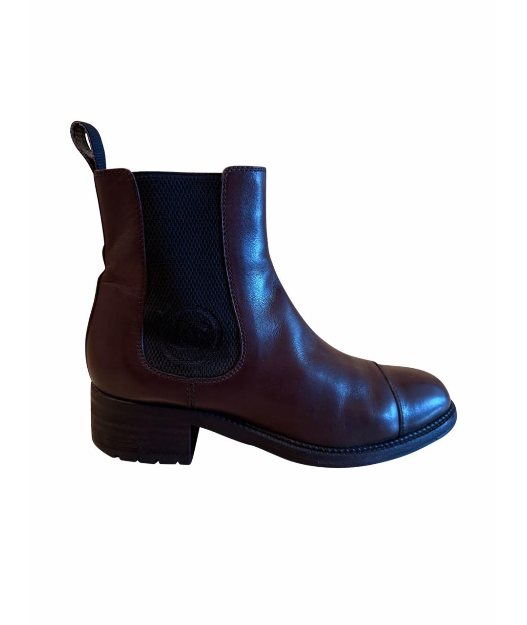 CHANEL Коричневые кожаные ботинки, фото 1