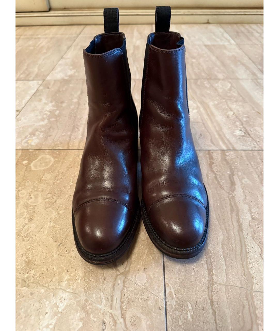 CHANEL Коричневые кожаные ботинки, фото 2