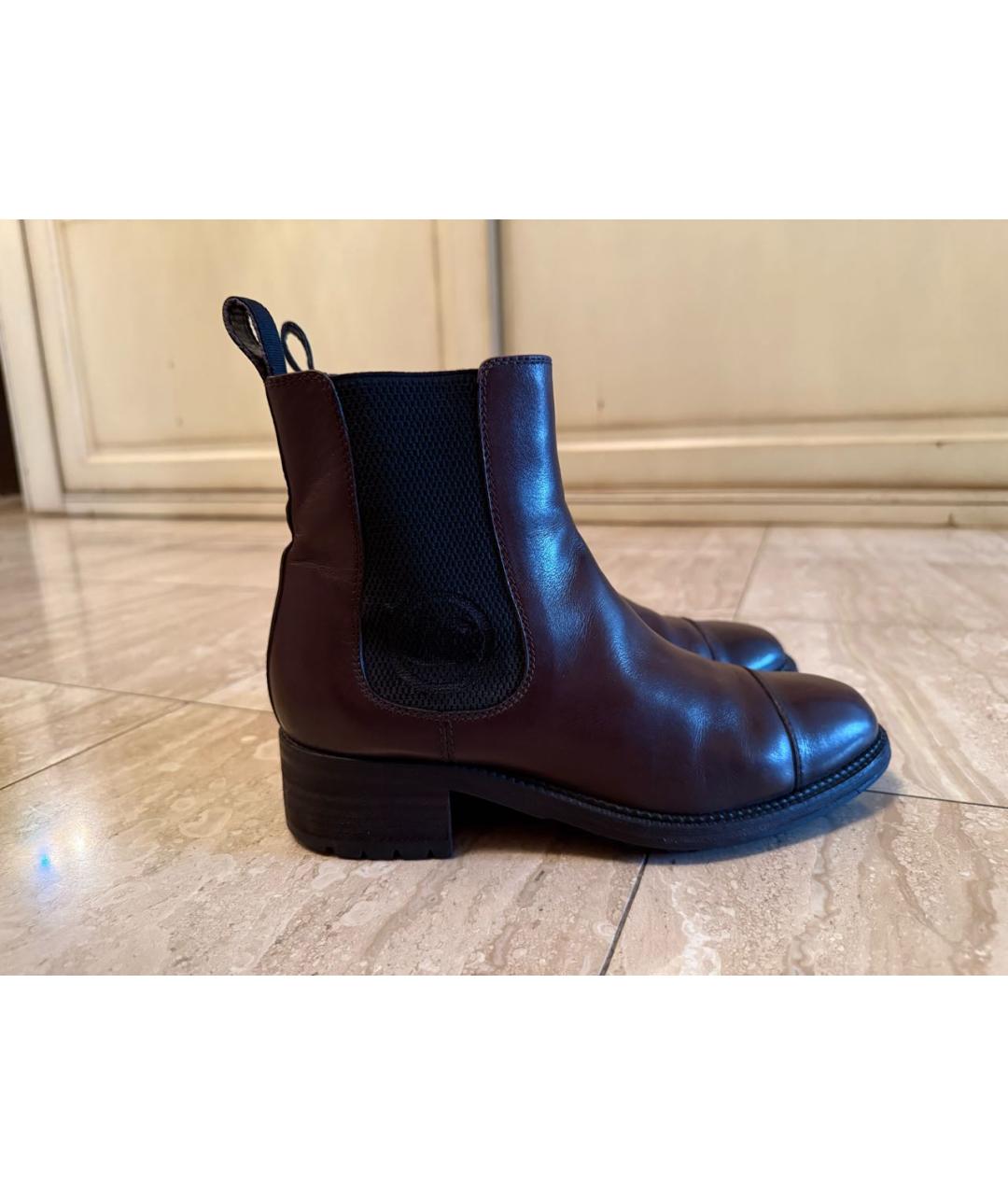 CHANEL Коричневые кожаные ботинки, фото 6